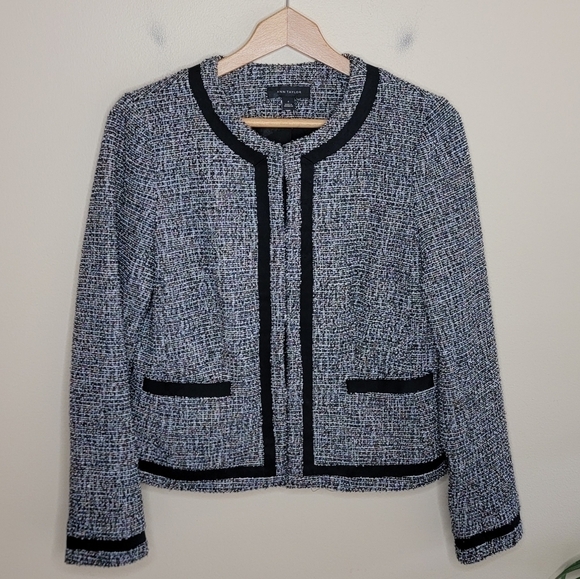 Ann Taylor | Textured Tweed Ladylike Jacket with Hidden Hook & Eye Closure - Picture 1 of 6